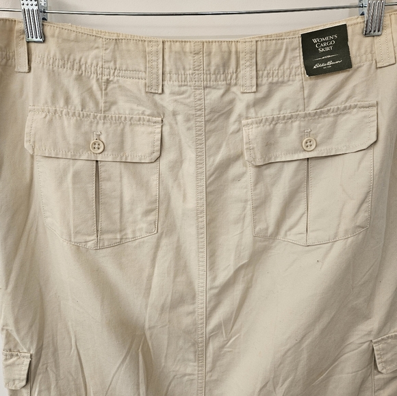 NWT - Eddie Bauer "Stone" Cotton Cargo Skirt - Size 14 - Picture 8 of 10
